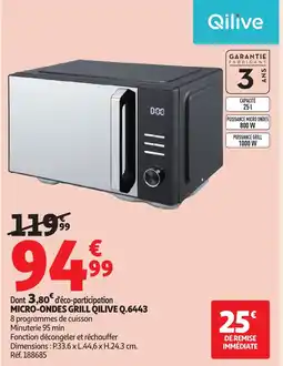 Auchan QILIVE Micro-ondes grill q.6443 offre