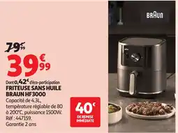Auchan BRAUN Friteuse sans huile hf3000 offre