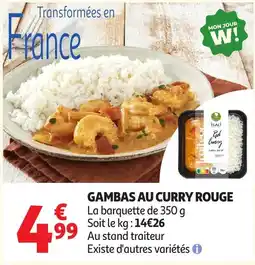 Auchan Gambas au curry rouge offre