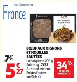 Auchan Bœuf aux oignons et nouilles sautées offre