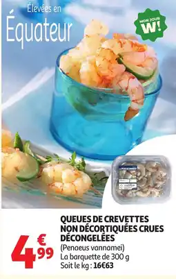 Auchan Queues de crevettes non décortiquées crues décongelées offre