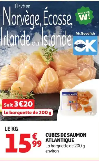 Auchan Cubes de saumon atlantique offre