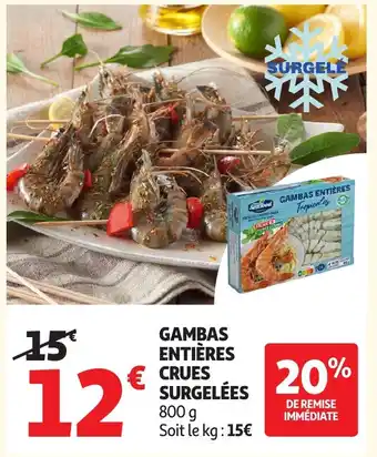 Auchan Gambas entières crues surgelées offre