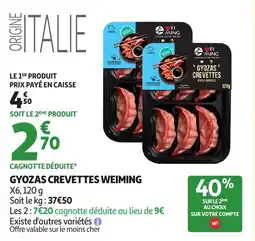 Auchan WEIMING Gyozas crevettes offre