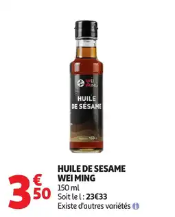 Auchan WEI MING Huile de sesame offre