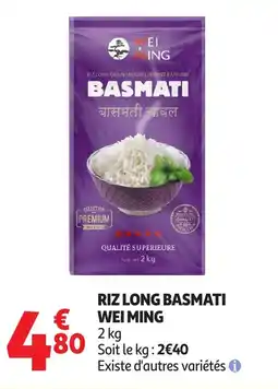 Auchan WEI MING Riz long basmati offre