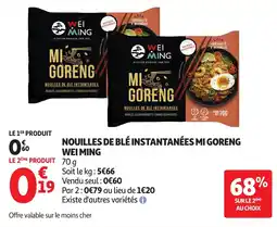 Auchan WEI MING Nouilles de blé instantanées mi goreng offre
