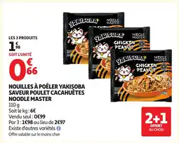 Auchan NOODLE MASTER Nouilles à poêler yakisoba saveur poulet cacahuètes offre
