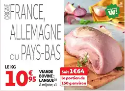 Auchan Viande bovine langue offre