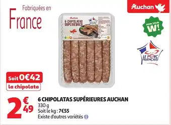 Auchan AUCHAN 6 chipolatas supérieures offre