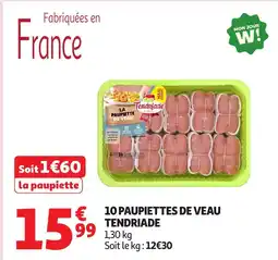 Auchan TENDRIADE 10 paupiettes de veau offre