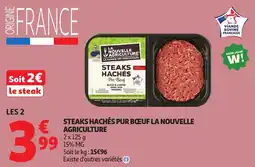 Auchan Steaks hachés pur bœuf la nouvelle agriculture offre
