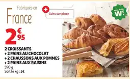 Auchan 2 croissants + 2 pains au chocolat +2 chaussons aux pommes + 2 pains aux raisins offre