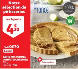 Auchan Tarte aux pommes compote pur beurre offre