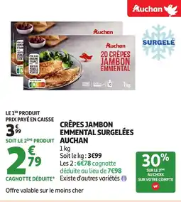 Auchan AUCHAN Crêpes jambon emmental surgelées offre