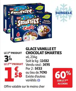 Auchan SMARTIES Glace vanille et chocolat offre