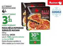 Auchan AUCHAN Pizza méga pepperoni surgelée offre