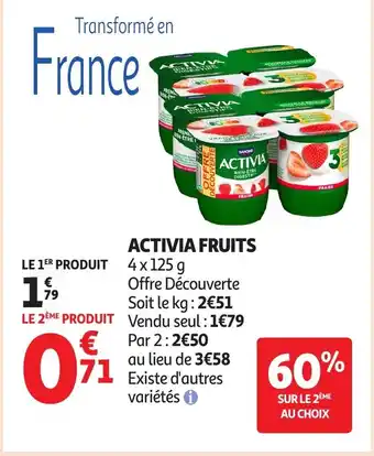 Auchan ACTIVIA Fruits offre