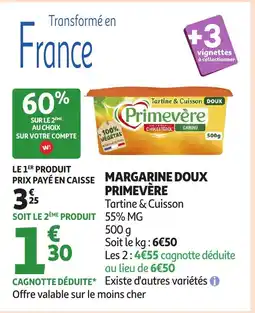 Auchan PRIMEVÈRE Margarine doux offre