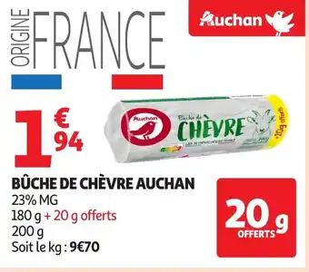 Auchan AUCHAN Bûche de chèvre offre