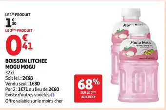 Auchan MOGU MOGU Boisson litchee offre