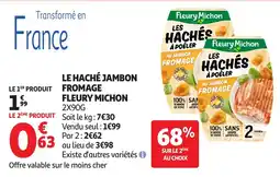 Auchan FLEURY MICHON Le haché jambon fromage offre