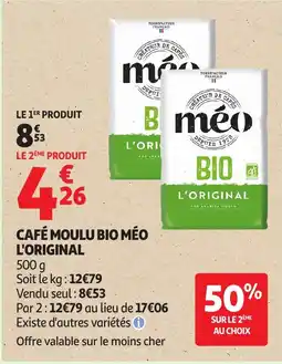 Auchan MÉO Café moulu bio l'original offre