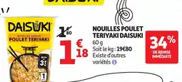 Auchan DAISUKI Nouilles poulet teriyaki offre