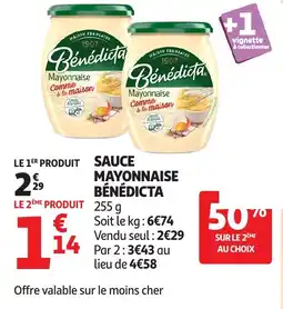 Auchan BÉNÉDICTA Sauce mayonnaise offre