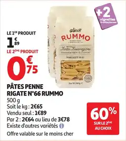 Auchan RUMMO Pâtes penne rigate n°66 offre