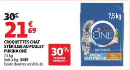Auchan PURINA ONE Croquettes chat stérilisé au poulet offre