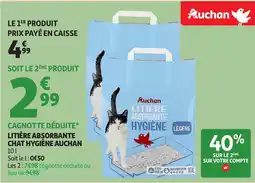 Auchan AUCHAN Litière absorbante chat hygiène offre