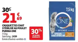 Auchan Croquettes chat stérilisé au poulet purina one offre