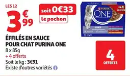 Auchan Éffilés en sauce pour chat purina one offre