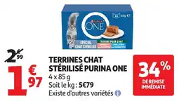 Auchan Terrines chat stérilisé purina one offre