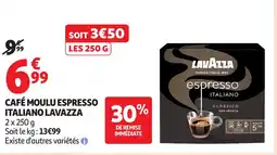 Auchan LAVAZZA Café moulu espresso italiano offre