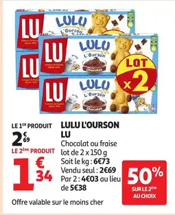Auchan LU Lulu l'ourson offre