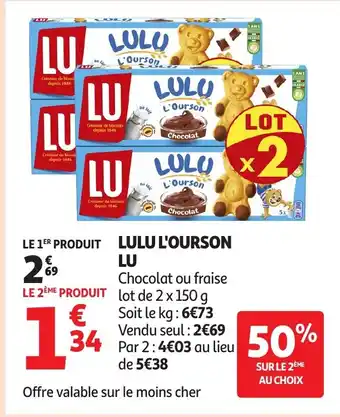 Auchan LU Lulu l'ourson offre