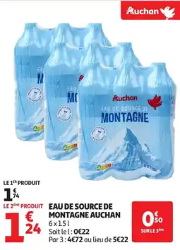 Auchan AUCHAN Eau de source de montagne offre