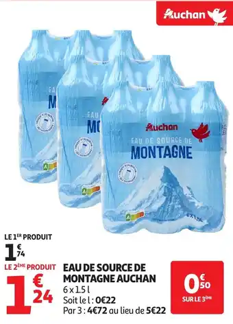 Auchan AUCHAN Eau de source de montagne offre