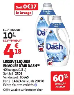 Auchan Lessive liquide envolée d'air dash offre