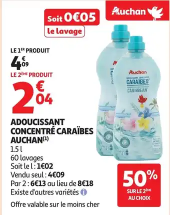 Auchan Adoucissant concentré caraïbes auchan offre