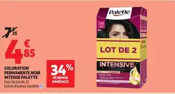 Auchan Coloration permanente crème soin intense palette offre