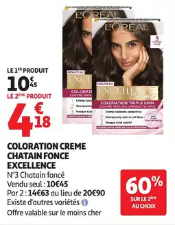 Auchan Coloration creme chatain fonce excellence offre