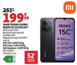 Auchan Smartphone xiaomi redmi 15c 5g/256 go offre