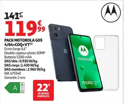 Auchan Pack motorola go5 4/64+coq+vt offre