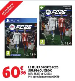 Auchan Le jeu ea sports fc26 sur ps4 ou xbox offre