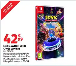 Auchan Le jeu switch sonic cross worlds offre