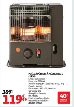 Auchan Poêle à pétrole à mèche r131 c -2pvg offre