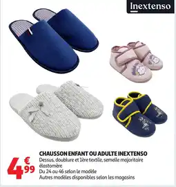 Auchan Chausson enfant ou adulte inextenso offre